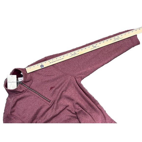 Tommy Bahama Half Zip Pullover Men’s Sz Small Tango Wave Heritage Wine HTHR NWT - Picture 9 of 13